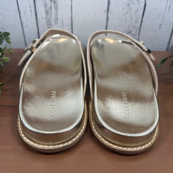Cole Haan Women's Marisol Footbed Sandals Soft Gold Leather Size 9 - Picture 5 of 9